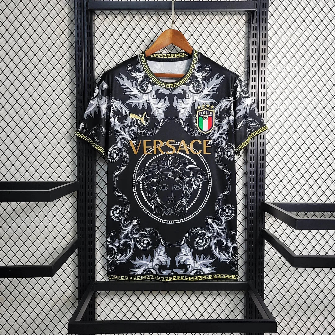 Maillot de football noir édition spéciale Versace Italie 2023/2024