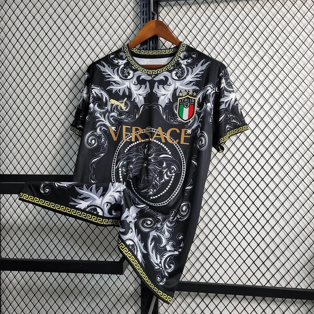 Maillot de football noir édition spéciale Versace Italie 2023/2024